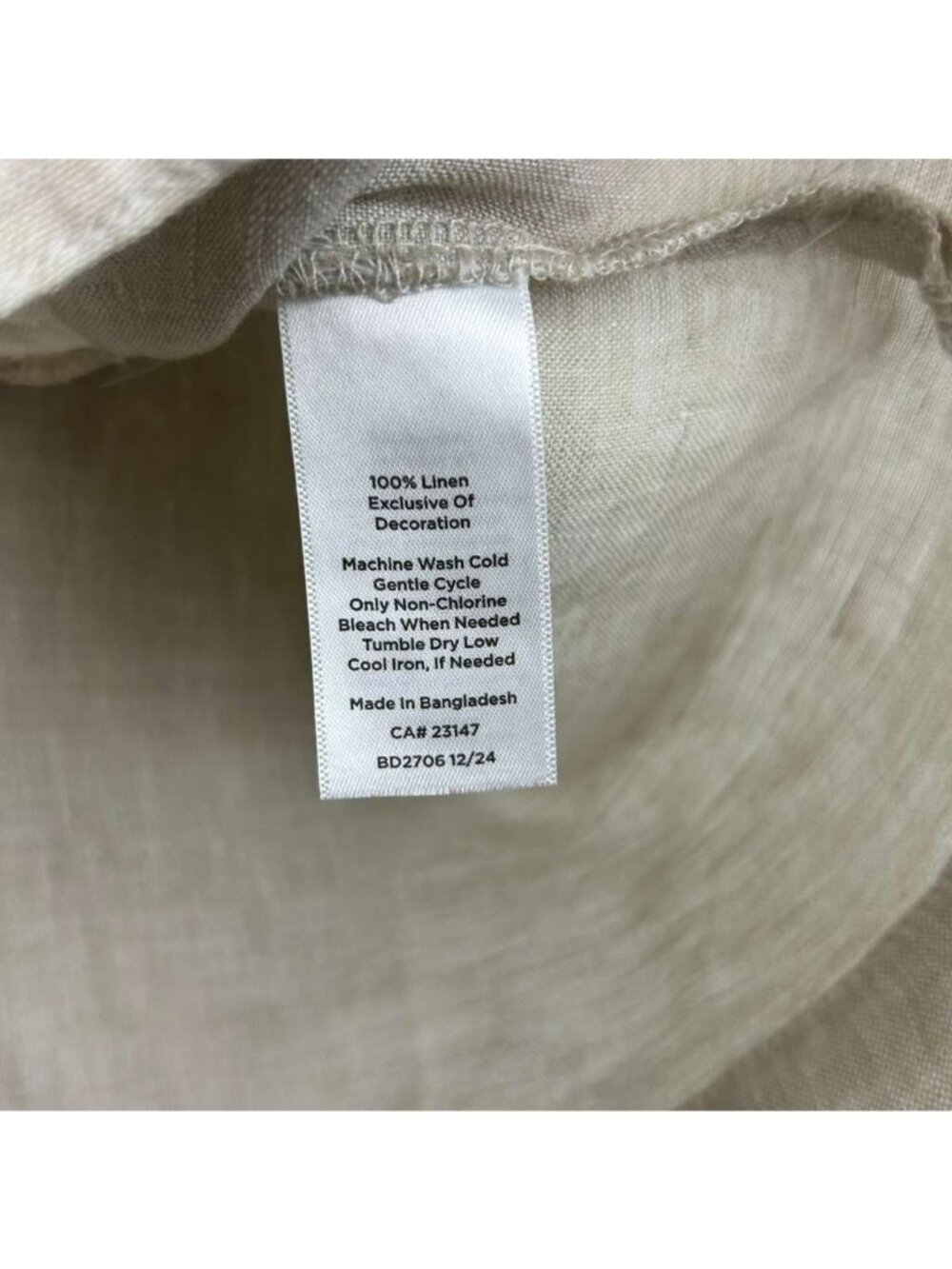 Talbots Women's S 100% Linen Blouse Beige Pintuck Lace Trim Button Down Top NWT - Picture 9 of 16